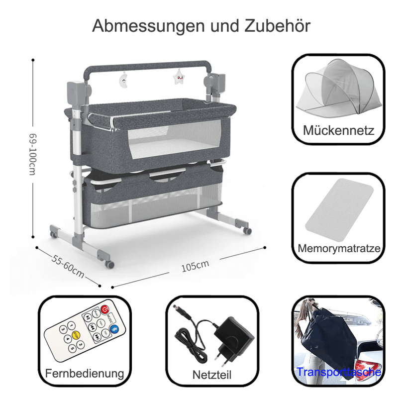 ZAJANA TRAUMINSEL - Multifunktionales Luxusschaukelbett als sicherer Hafen für süße Babyträume